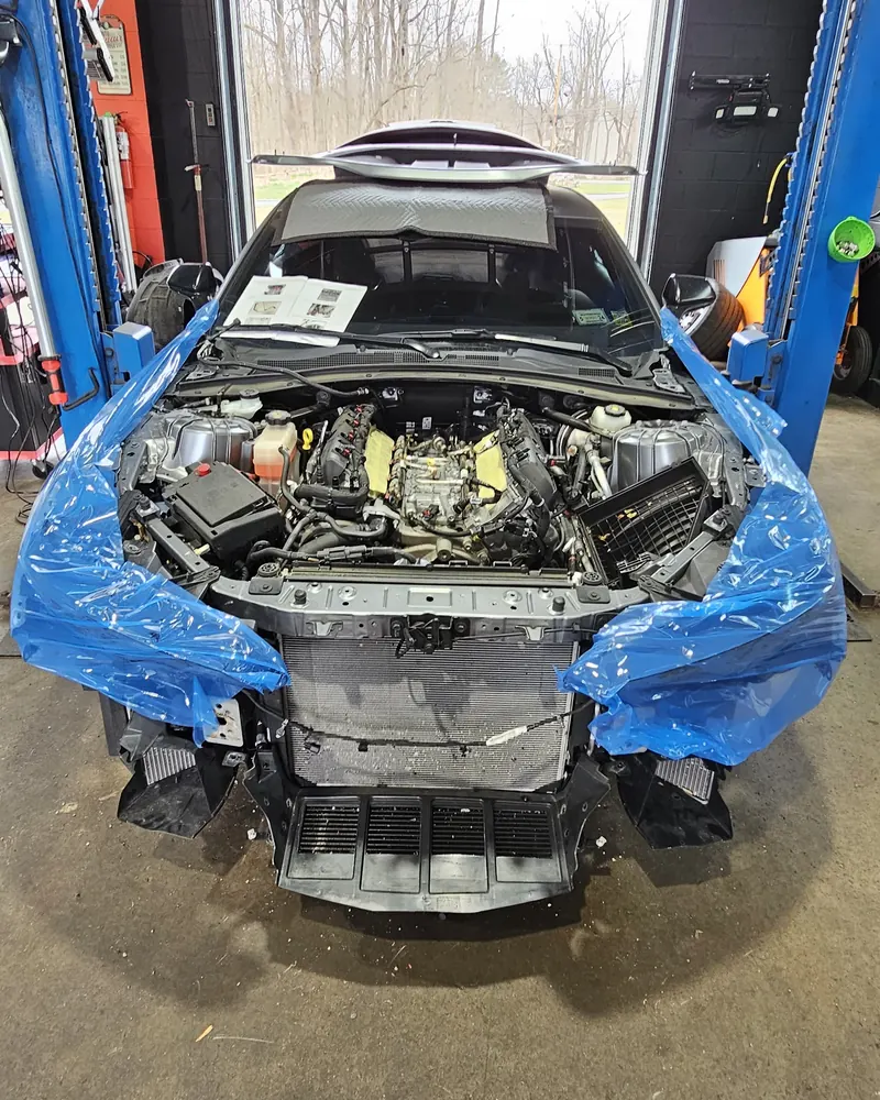 Camaro mid-supercharger install, front end protected