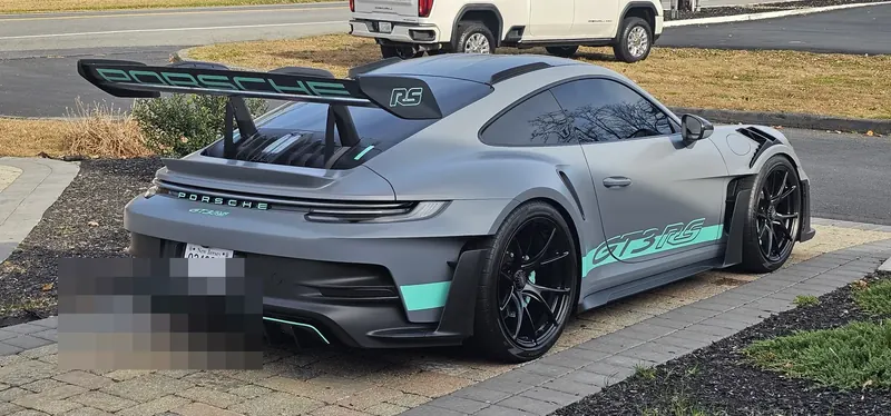 GT3 RS rear wing detail outside the shop