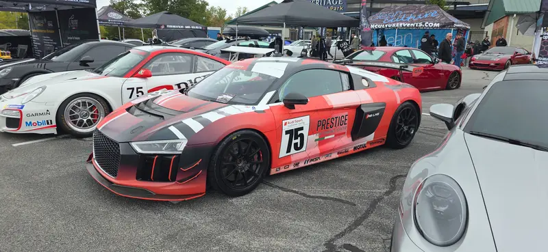 The R8 LMS GT4 up close at the meet