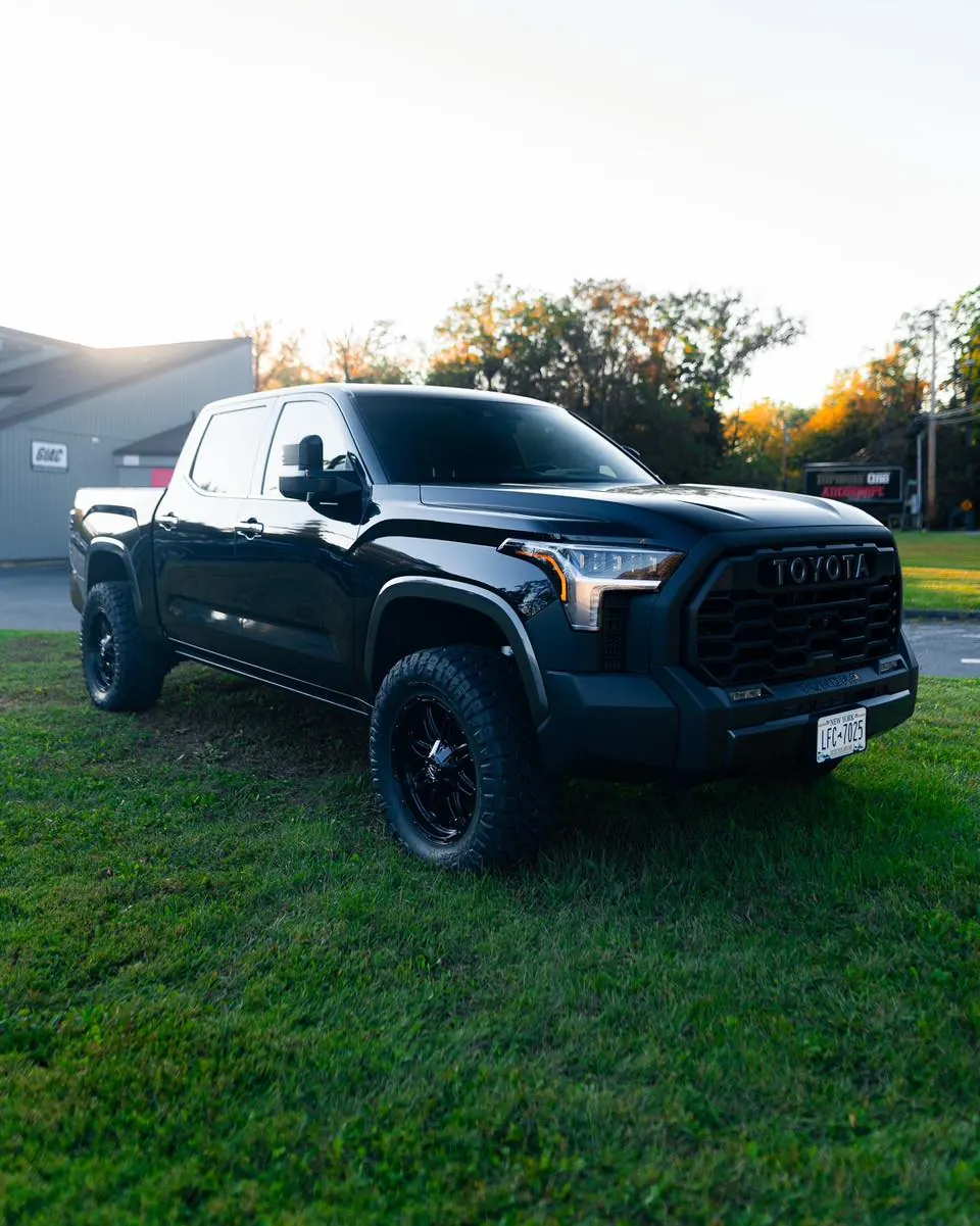 Lifted Toyota Tundra at Prestige Performance Center — undercoating protection for trucks and all cars